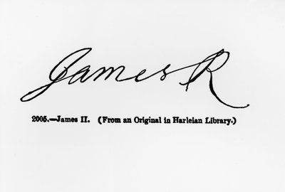 Riproduzione della firma di Giacomo II (1633-1701) da Unbekannt Unbekannt